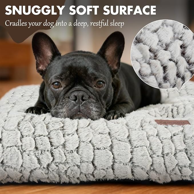 Dog Bed Crate Pad - Soft Fluffy Pet Cushion Mat Anti-Slip Comfy Kennel Pad for Crates