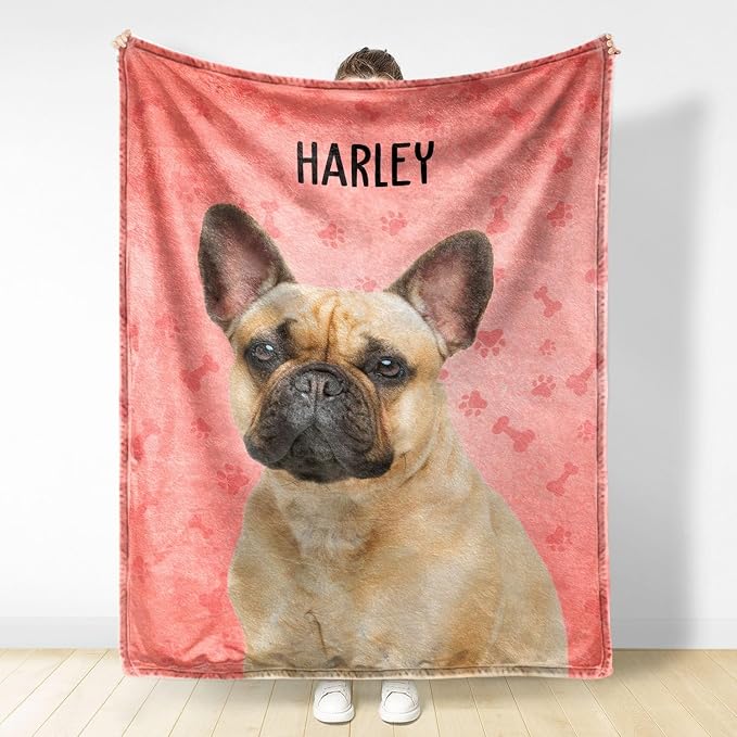 Pamaheart Custom Dog Face Blankets, Personalized Pet Photo Blanket, Fleece Dog Blankets, Customized Photo Throws, Dogs Dad Gifts, Pet Lover Gifts, Memorial Gift /29
