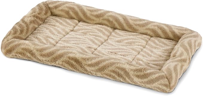 MidWest Homes for Pets QuiteTime Deluxe Wave Bolster Bed for Small Dogs; Easily Machine Wash and Dry; Tan; 22"; 40222-WVTN