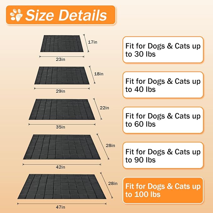 Chew Proof Dog Mat for Aggressive Chewers, 28" x 47" Machine Washable Dog Crate Pad Quilted Mat, Ultra-Durable Indestructible Pad for Large Dogs, Black Kennel Pad (X-Large)