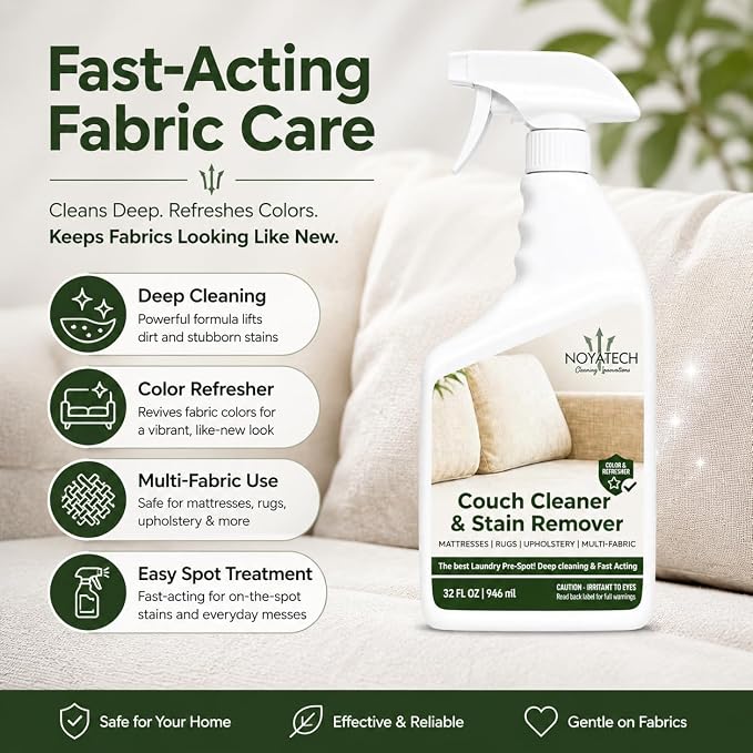 NOYATECH Couch Cleaner and Granite Countertop Sealer Bundle, 2 x 32 oz