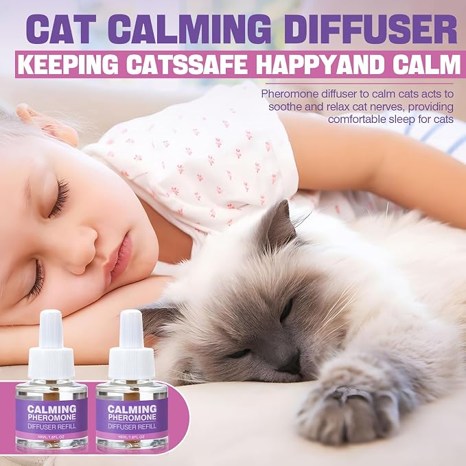 Cat Pheromones Calming Diffuser Refill 6 Pack Multicat Pheromone Diffusers | Relieve Anxiety Stress Reduce Spraying Stress Fighting and Scratching for Cats Calm 48ml Fit All Common Diffusers Plug In