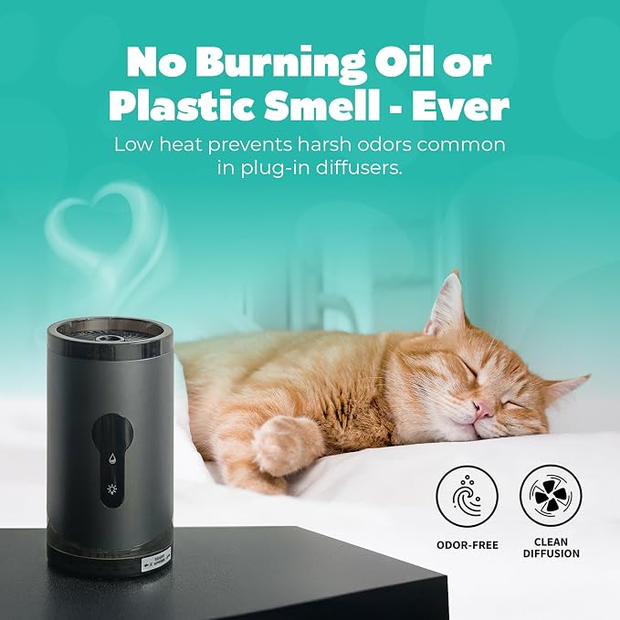 Rechargeable Cat Calming Pheromone Diffuser Kit, 60 Day Supply, No Burning Smell, Helps Reduce Stress, Scratching & Spraying