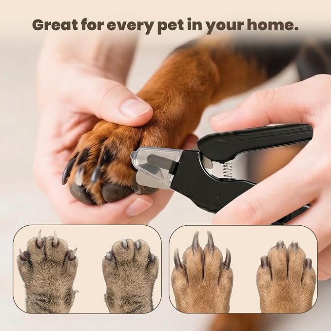 2-in-1 Dog & Cat Nail Clipper and Grinder with Light - USB Rechargeable Pet Nail Trimmer with Safety Guard for Thick Nails, Quiet Professional Grooming Tool