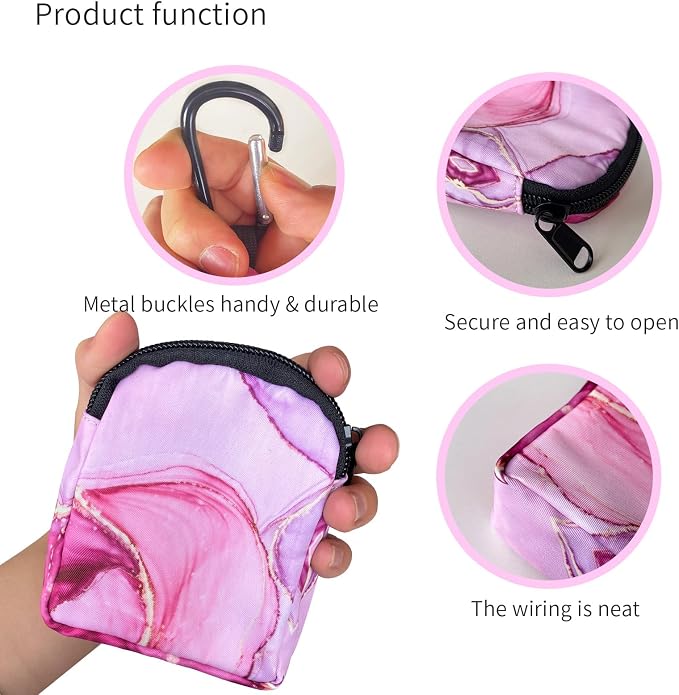 Dog Treat Pouch,Treat Pouches for Pet Training,Portable Snack Reward Dog Food Dispenser for Traveling or Outdoor Use，Pink Marble