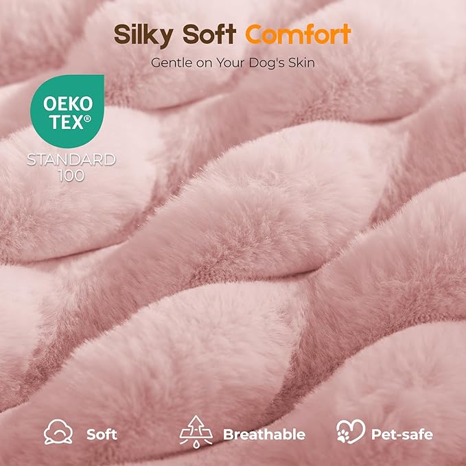 Orthopedic Dog Bed for Extra Large Dog, Waterproof Pet Bed,Non-Slip Bottom and Egg-Crate Foam with Removable Washable Cover Crate Bed,Pink,42"x30"x4"