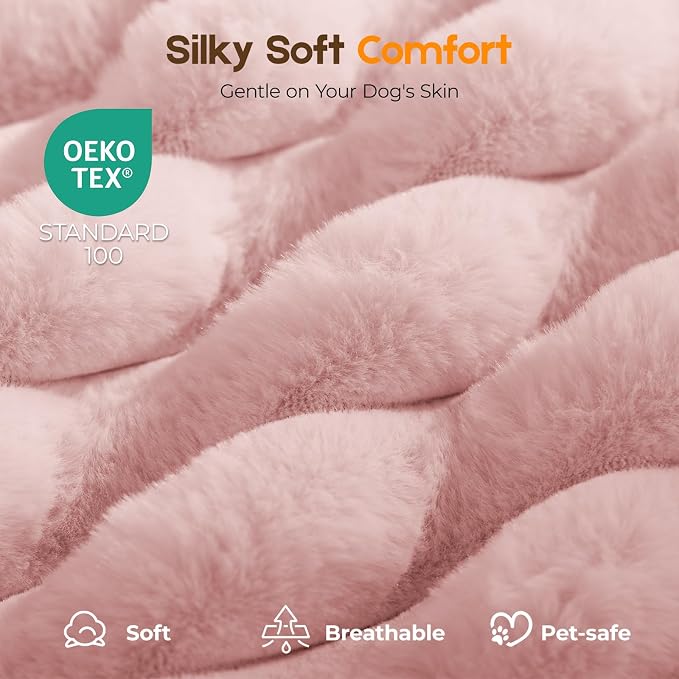 Orthopedic Dog Bed for Large Dog, Waterproof Pet Bed,Non-Slip Bottom and Egg-Crate Foam with Removable Washable Cover Crate Bed,Pink,36"x27"x3"
