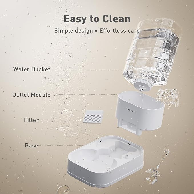 Gravity Dog Water Bowl Dispenser with 6 pcs Filters 1 Gallon/3.78L Automatic Pet Water Dispenser for Dogs Gravity Water Bowl for Cats