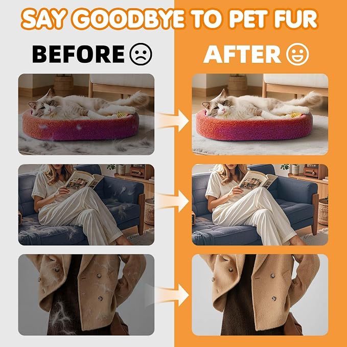 Pet Hair Removal Glove - Pet Hair Remover Glove for Dogs & Cats | Hair Removal Mitts,Reusable & Washable, Removes Hair from Carpet, Couch, Car Seats, Gentle Grooming Deshedding Tool, 3 Pack