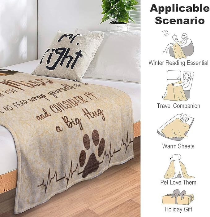Personalized Dog Blankets with Photos Custom Dog Blanket with Pictures - Customized Pet Memorial Blanket Gifts for Loss of Dog, Loss of Pet Remembrance Gift, in Loving Memory Blanket for Dog Lover X