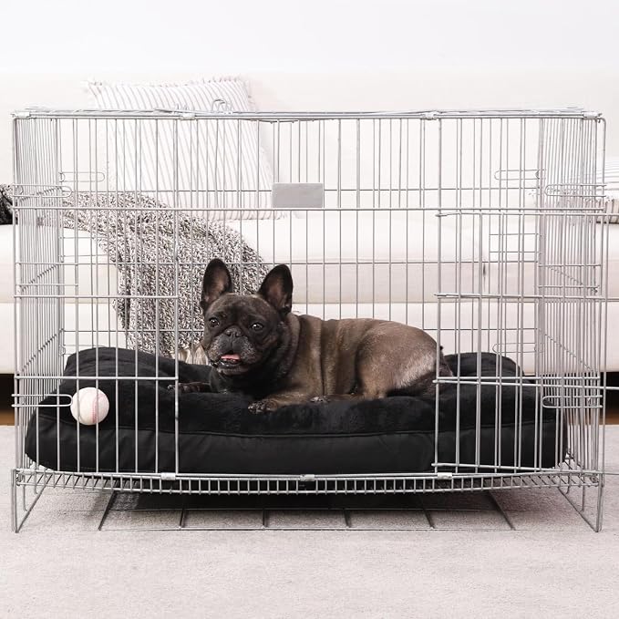 NUPIDA Waterproof Small Dog Bed for Crate with Washable Cover, 23x17, Black | Cat Puppy Bed, TPU Waterproof Layer, Soft Plush Surface, Durable Oxford Fabric, Non-Slip Bottom, For Small Breeds ≤20lbs