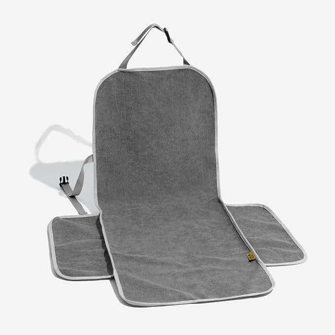 FUNNY FUZZY Dog Car Seat Cover for Front Seat, Dog Seat Cove Waterproof, Scratchproof Non-Slip Car Seat Protector, Universal Fit Most Cars, SUVs, Trucks, Grey
