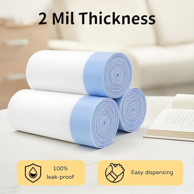 45 Count Tear-Free Waste Drawer Liners Bags Compatible with Litter Box Robot 4/5/3, Thick Self-cleaning Cat Litter Box Liners Refill with Drawstring, Heavy Duty