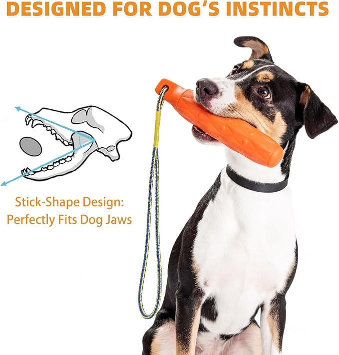 KOOLTAIL Floating Dog Toys, Interactive Water Pool Fetching Toy with Durable Rope, 11.4'' EVA Bright Bumper Dog Chew Toys for Medium Large Dogs, Summer OutdoorTraining Teething, Orange