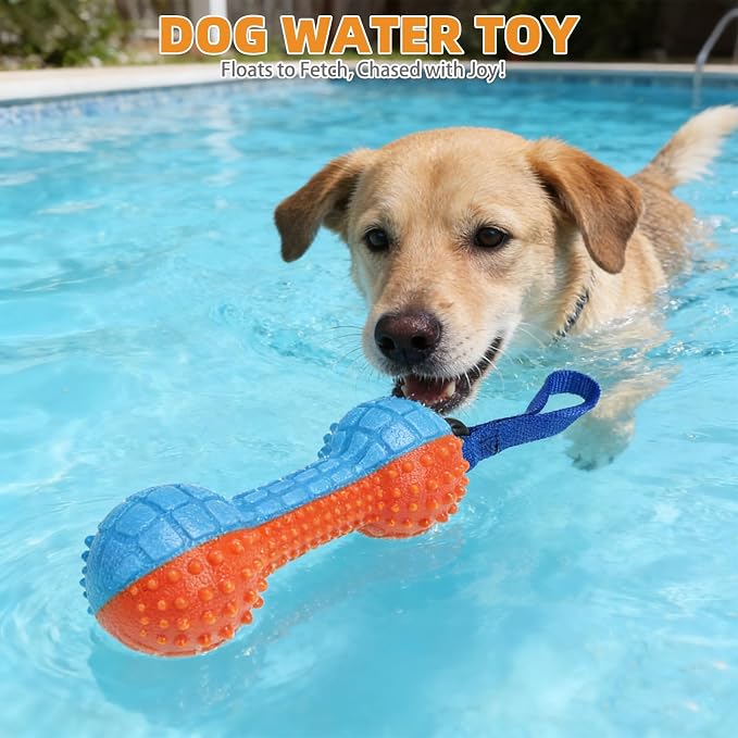 KOOLTAIL Floating Dog Toys,2 Pack TPR Water Pool Fetching Toy with Durable Rope for Small Medium Large Dogs,Bright Bumper Interactive Dog Chew Toys for Summer Outdoor Pool,Training&Teething