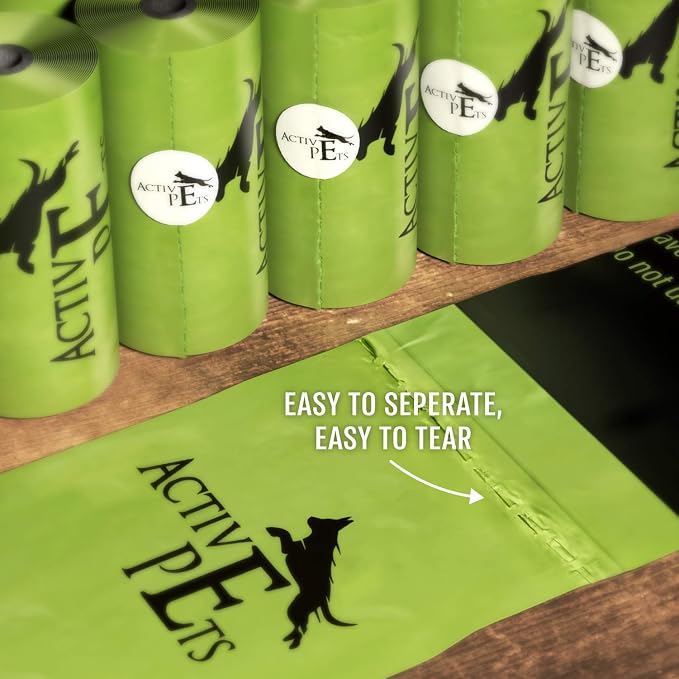 Active Pets Dog Poop Bag, Extra Thick Dog Waste Bags, Leak-Proof, Easy-Tear, Strong Doggy, Lavender-Scented Waste Bags Eco-Friendly Doggie Bags