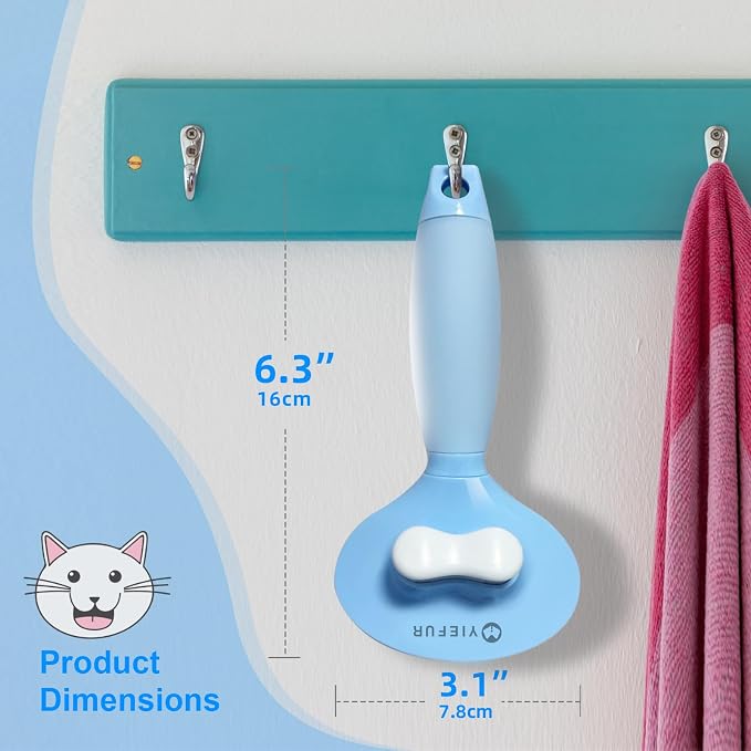 Cat Brush for Shedding, Self Cleaning Brush for Long & Short Hair Cats | For Indoor Cats,Removes Loose Hair,Reduces Shedding,Soft Rounded Tips,Ergonomic Silicone Handle,Gentle Massage,Easy Grooming