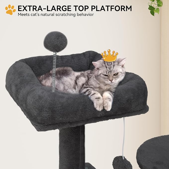 YITAHOME Cat Trees for Large Cats, Sturdy 75 inch Cat Tower | Cat Tower for indoor cats large adult with Scratching Post, Hammock, Cat Condo