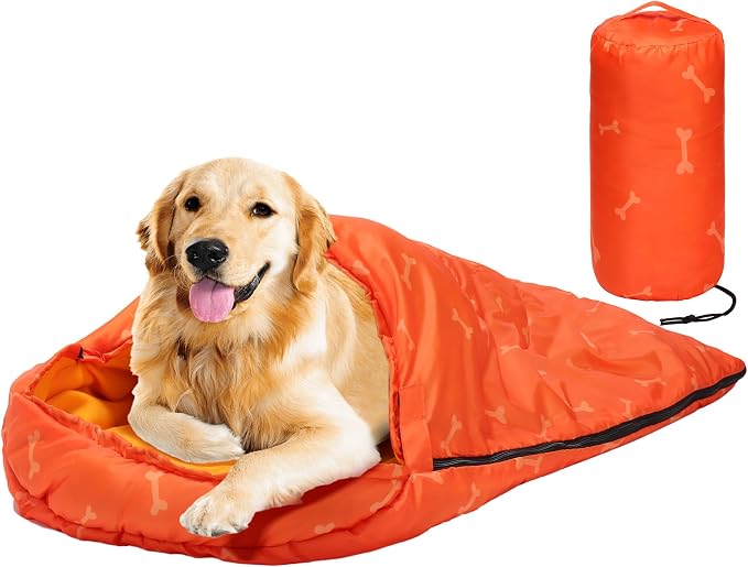 Lifeunion Dog Sleeping Bag with Storage Bag Waterproof Warm Packable Dog Bed for Travel Camping Hiking Backpacking