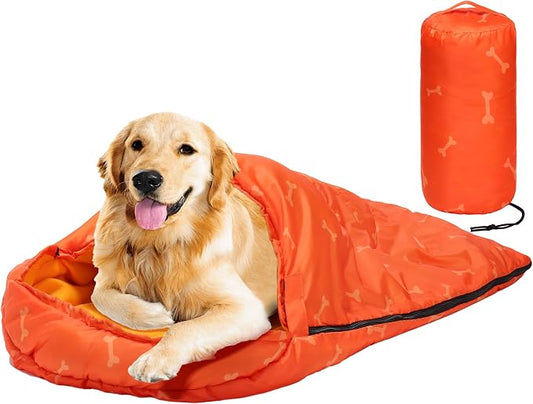 Lifeunion Dog Sleeping Bag with Storage Bag Waterproof Warm Packable Dog Bed for Travel Camping Hiking Backpacking