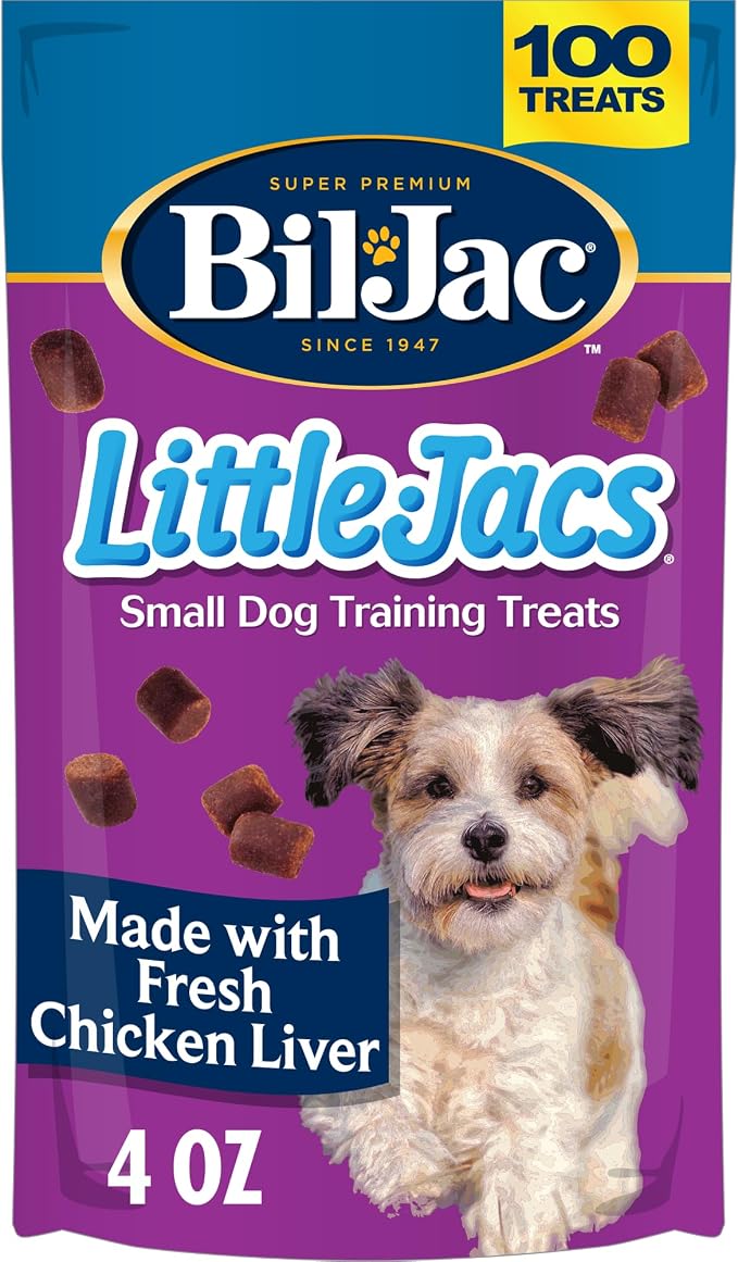 Bil-Jac Little-Jacs Soft Dog Training Treats with Chicken Liver | 4 oz | Soft, Bite-Sized Treats Made with Fresh Chicken Liver & Chicken, Ideal for Training with Less Than 3 Calories per Treat