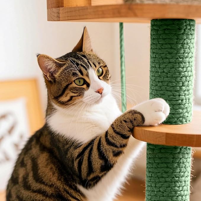 Sisal Rope for Cat Scratcher 1/4" 200 Ft Cat Tree Twine for Repairing Cat Scratching Post Replacement DIY Hemp Rope for Carpet Mat, Pet, and Crafts Gardening Home Decorating
