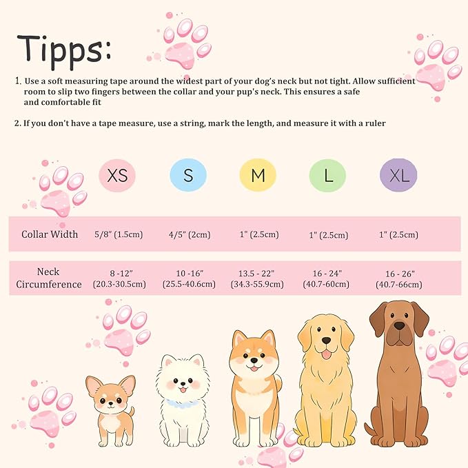 Girl Dog Collar, Summer Pink Mermaid Dog Collars for Medium Dogs - Cute Ocean Themed Pup Collar, Soft Adjustable Female Pet Collars with Quick Release Buckle M
