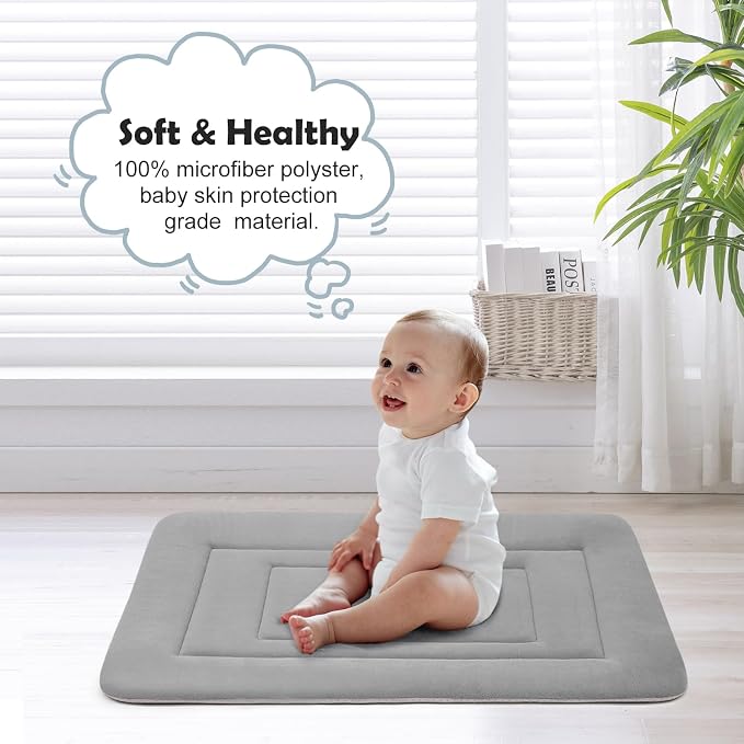 Dog Bed Soft Dog Crate Bed Pad Mat, 48 in Non Slip Bottom Washable Beds for Extra Large Dogs, Pet Bed Mattress Kennel Pad, Clay Gray