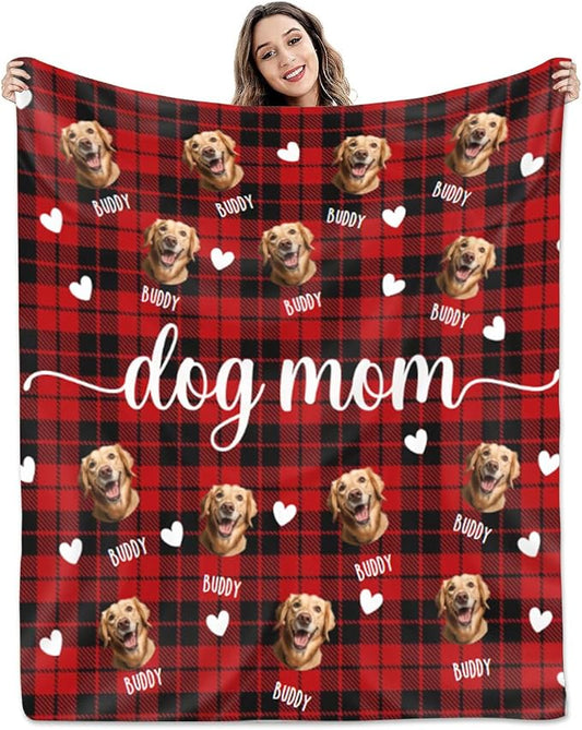 Pamaheart Custom Dog Face Blankets, Personalized Pet Photo Blanket, Fleece Dog Blankets, Customized Photo Throws, Dogs Dad Gifts, Pet Lover Gifts, Memorial Gift /26