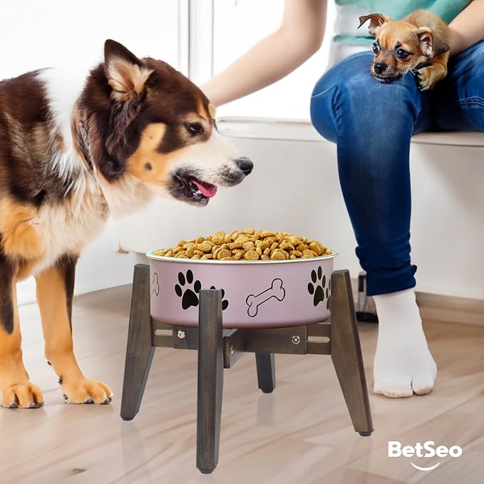 Dog Bowl Stand for Water/Food - Adjust with Lock - Dog Water Fountain Holder, Elevates Pet Food and Water Feeder Bowls (Bowl not Included) (1 Pack - (Height 10.4" Width 8-11.5")