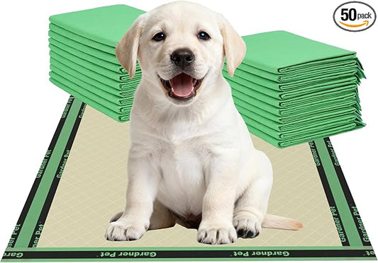 Gardner Pet Disposable Puppy Pads XL, 22" x 22" Dog Pee Pads for Dogs, Super Absorbent & Leak-Proof Full Edge-Wrapping Extra Thick Dog Potty Training Pads (50 Count)