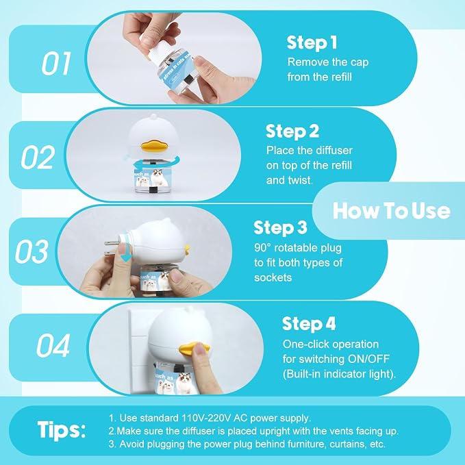 Cat Calming Diffuser 2 Pack Multi Cat Pheromones Diffuser Helps Calm Cats for 30 Days Effectively Relieve Anxiety Stress
