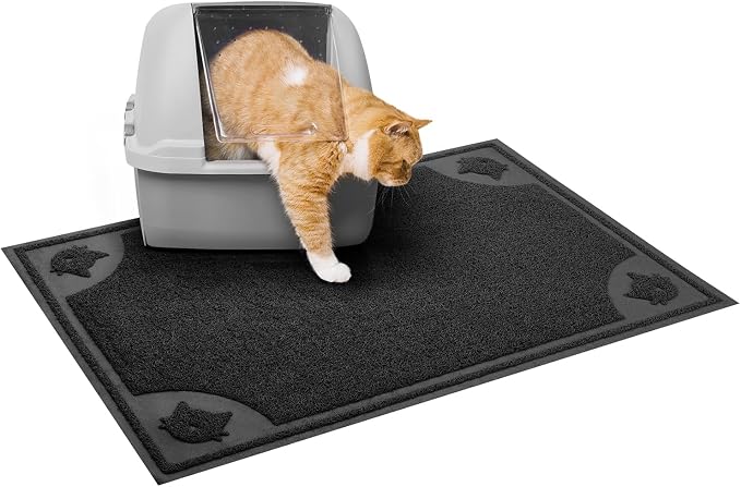 Mr. Pen- Large Cat Litter Mat, 23”x 35”, Black Cat Litter Box Mat | Cat Litter Mat Litter Trapping Mat, Cat Mats for Litter Large, Litter Mat for Litter Box, Large Litter Mat