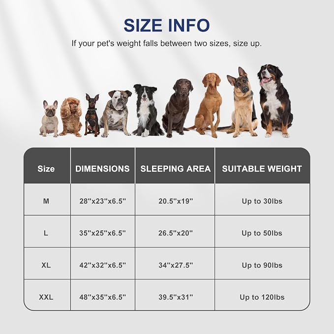FURTIME Orthopedic Large Dog Bed, XL Waterproof Dog Beds, 42x35x6.5 Supportive Foam Pet Couch Bed with Removable Washable Cover and Nonskid Bottom