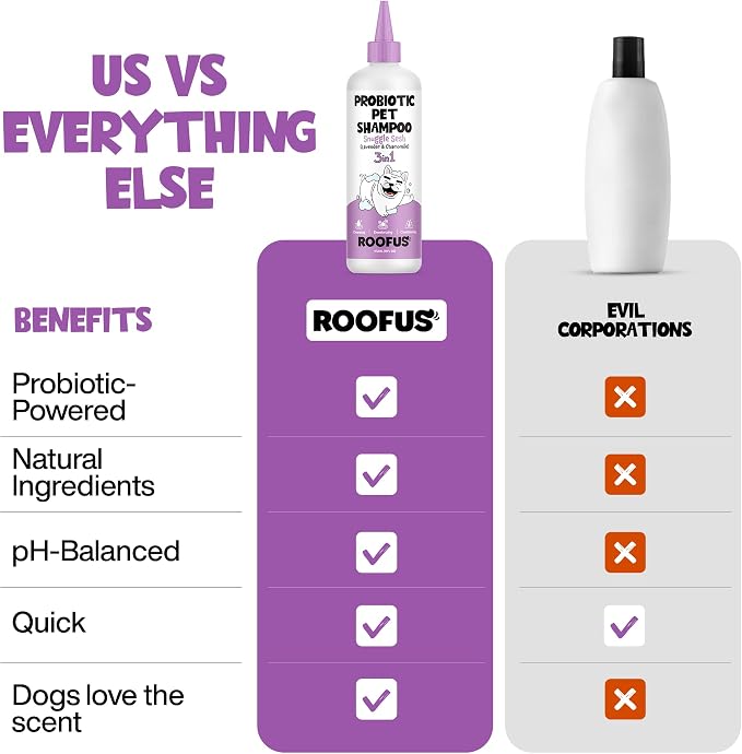 Anti Itch Dog Shampoo & Conditioner, Lavender for Dogs | Probiotic Hypoallergenic Formula - Snuggle Sesh Lavender Scent - Itchy Skin Relief for Smelly Dogs - 3-in-1 Conditioner