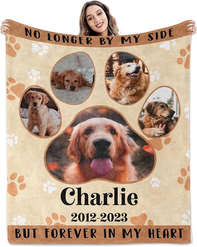 Pamaheart Custom Dog Face Blankets, Personalized Pet Photo Blanket, Fleece Dog Blankets, Customized Photo Throws, Dogs Dad Gifts, Pet Lover Gifts, Memorial Gift /31