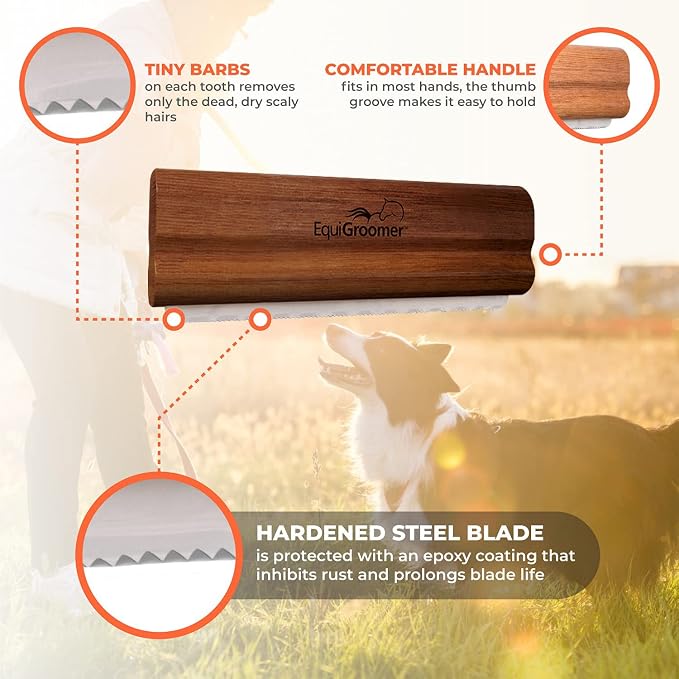 EquiGroomer 5-Inch Deshedding Brush for Dogs & Cats, Mahogany, 2 Pack | Best for dogs up to 100 lbs and cats of any size, short or long hair, stainless blade, no cutting or pulling