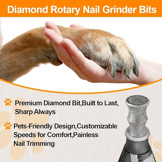 Diamond Rotary Pet Nail Grinder Bits Dog Nail Grinder Replacement Head - 1/8" Replacement Grinder Wheel for Animals Nail Care(E)