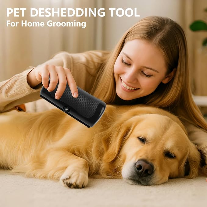 Deshedding Dog Brush, Dog Brush for Shedding Dogs Cats Horses Short Hair | Easy Clean Deshedding Tool Removes Loose Fur & Undercoat, Pet Grooming Brush for Short, Medium Hair Dogs Cats at Home