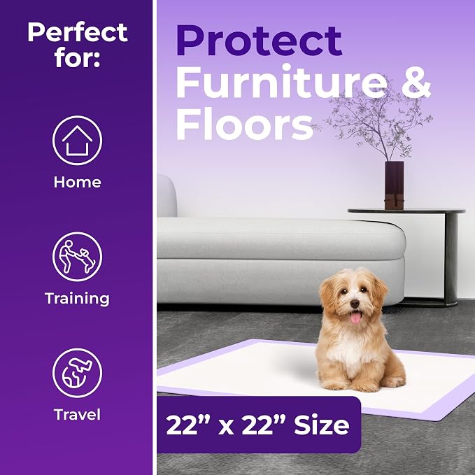 Pee Pads - Super Absorbent & Leak-Proof Pee Pads for Dogs - Puppy Pads - Waterproof Dog Pads, Dog Training Pads for Cats, Rabbits (Pack of 40 - 22x22)