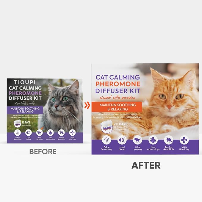 Cat Pheromones Calming Diffuser: 2 Diffusers & 2 Refills Top Value Kit – Cat Calming Diffuser Helps Reduce Scratching, Peeing, Meowing, Hiding, Urine Marking & Aggression