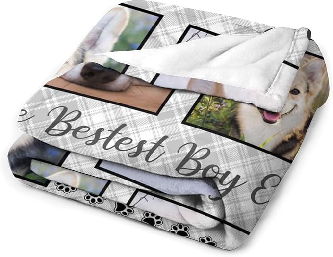 Artsadd Personalized Memorial Blanket with Pictures Pet Loss Sympathy Gift in Memory of Dog Cat Custom Photo Blanket