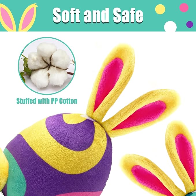 2 Pack Easter Dog Toys, Plush Squeaky Dog Toys, Bunny Shape Stuffed Soft for Small Medium and Large Dogs - Yellow, Only Suitable for Pet Use