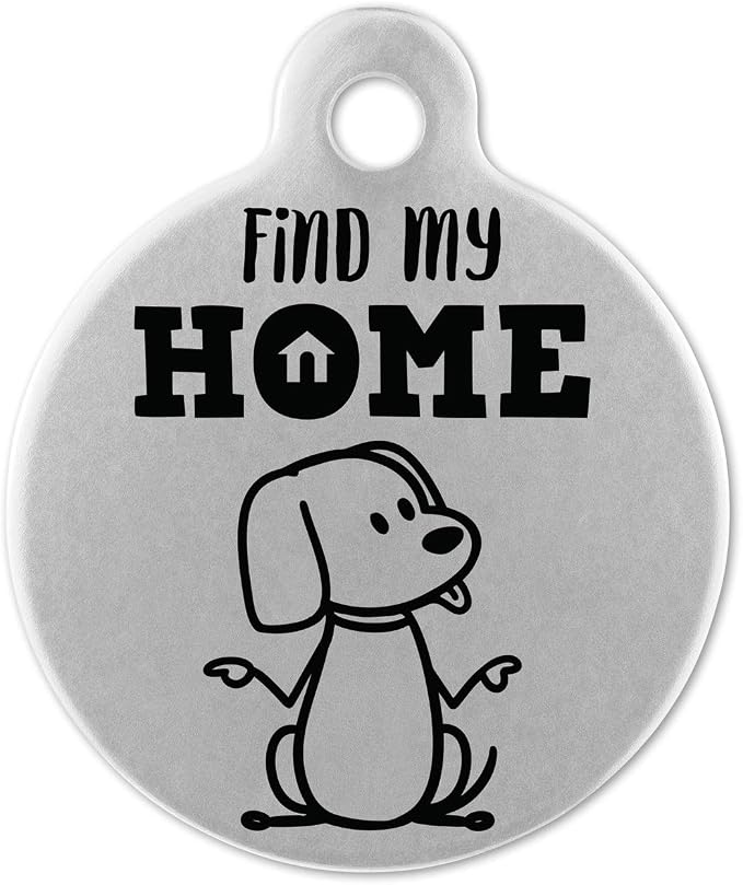 If It Barks - Engraved Pet ID Tags for Dogs - Personalized Stainless Steel Identification Tags - Custom Name Tag Attachment - Made in USA, Find My Home