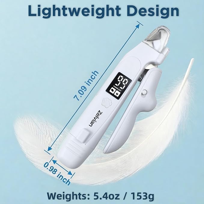 2-in-1 Dog & Cat Nail Clipper and Grinder, LED Light, USB-C | Low-Noise Motor, Safety Lock, Nail Catcher, 3 Grinding Ports and Rechargeable Design for Cats, Small and Medium Dogs