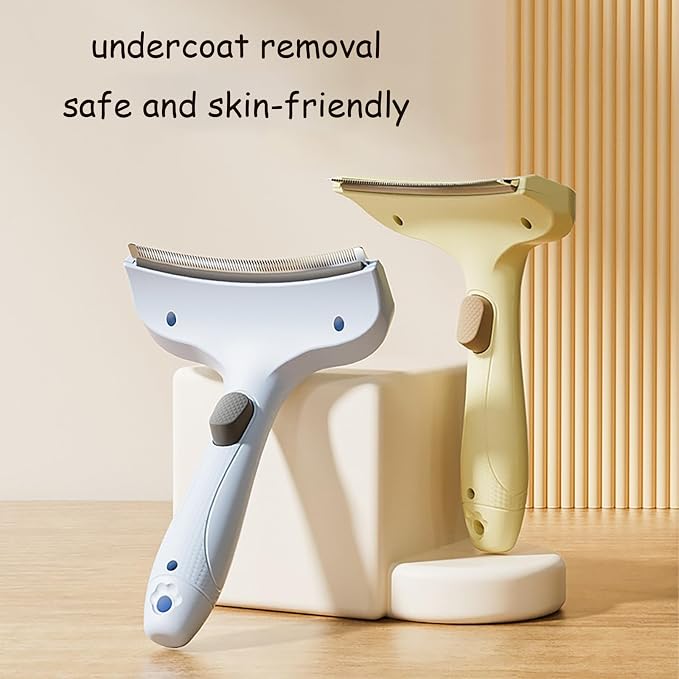 Professional Pet Deshedding Brush for Loose Undercoat Fur, Pet Grooming Comb for Long & Short Haired Dogs Cats, Gentle Skin Friendly