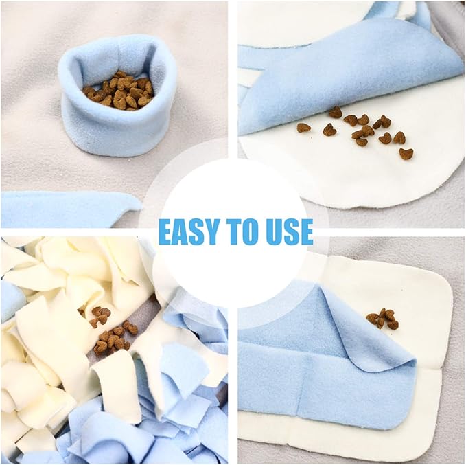 Snuffle Mat for Dogs: Slow Food Interactive Experience - 7 Enrichment Foraging Games for Large Dog Owners Needing to Burn Pet Energy - Washable 1000 Times - 38x38 inch - Grey
