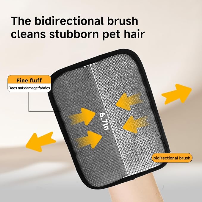 NVNAN 2-in-1 Pet Grooming Glove and Fabric Hair Remover | Dual-purpose design for brushing pets and fabric cleanup, helping manage loose fur on pets, and furnitures