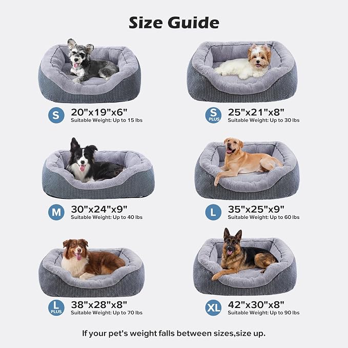 INVENHO Large Dog Beds Large Sized Dog, Washable Orthopedic Warming Soft Sleeping Durable with Anti-Slip Bottom