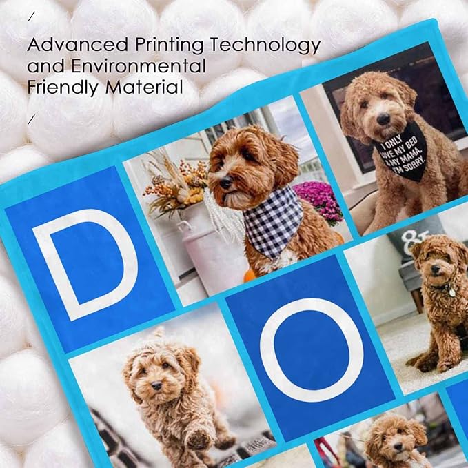 InterestPrint Custom Memorial Bed Blanket with Dog Cat Photo in Loving Memory of Dog Throws Blanket Personalized Pet Sympathy Remembrance Gift for Kids Family Friends 40X50 Inch
